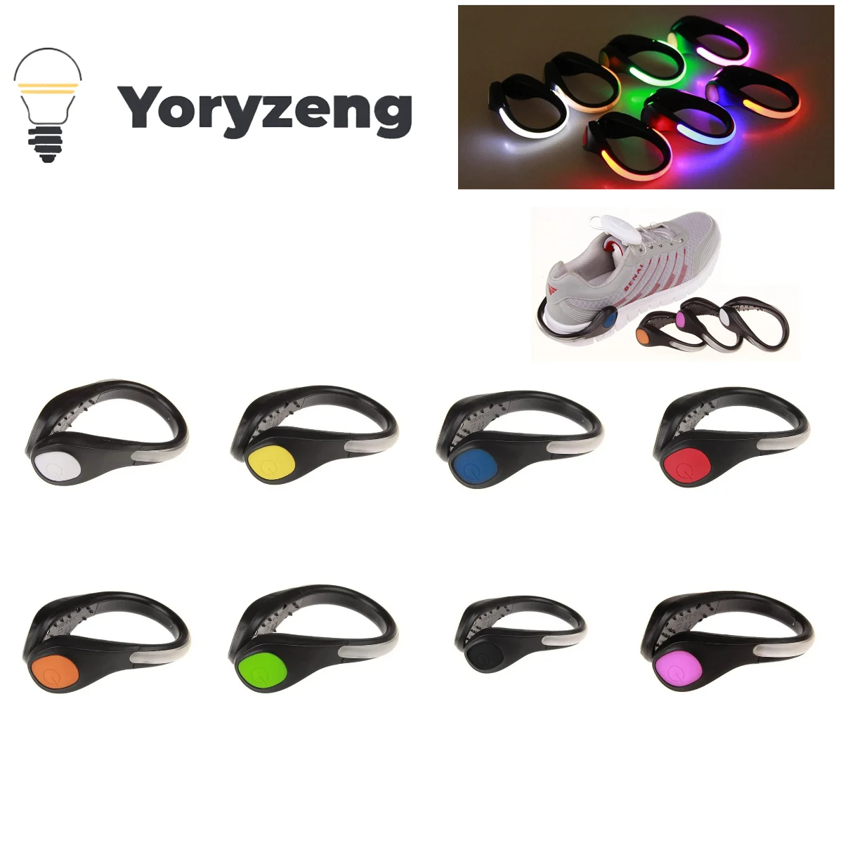 1Pcs Outdoor Shoe Clip Light Night Running Cycling Bicycle Safety Warning LED Luminous Strong Light Sports Warning Lamp