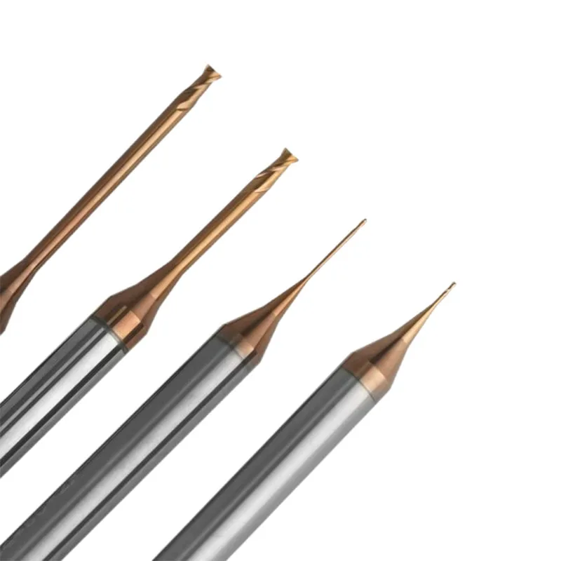 Micro diameter deep groove flat end milling tool suitable for CNC engraving coated hard alloy extended relief tool