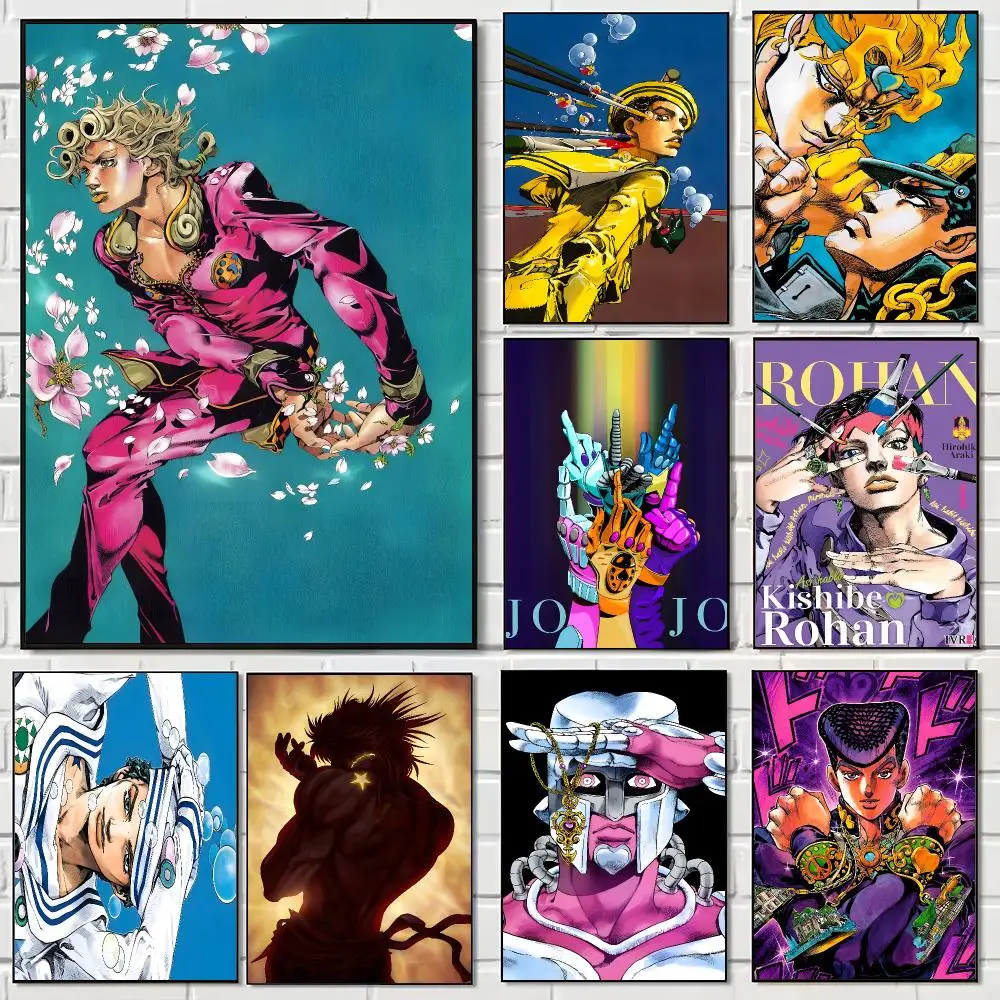 Japanese Anime J-JoJos Bizarre Adventure Poster Pegatina artistica HD autoadhesiva impermeable para salon dormitorio