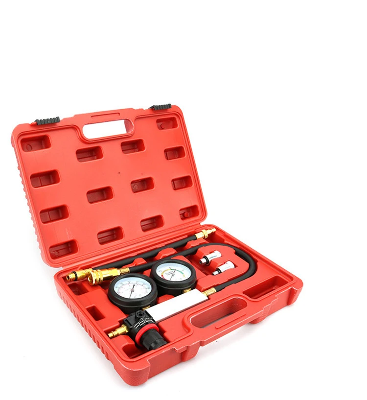 TU-21 Compression Test Kit Engine Cylinder Dual Gauge Leakdown Tester Kit Diagnostics Tool