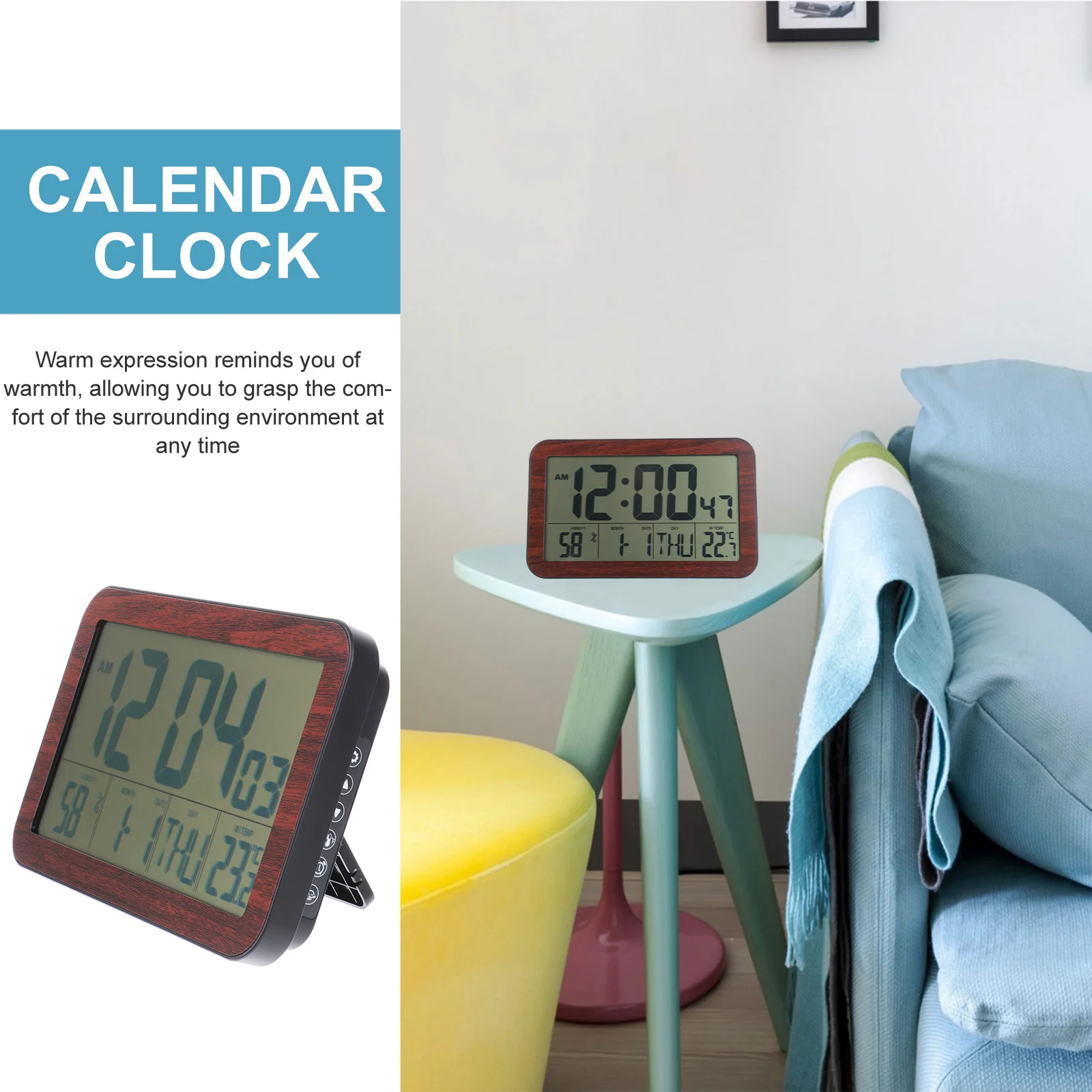 

1Pcs Silent Digital Electronic Perpetual Calendar Clock Multifunction Desktop Wall Hanging Alarm Clock Home Decoration
