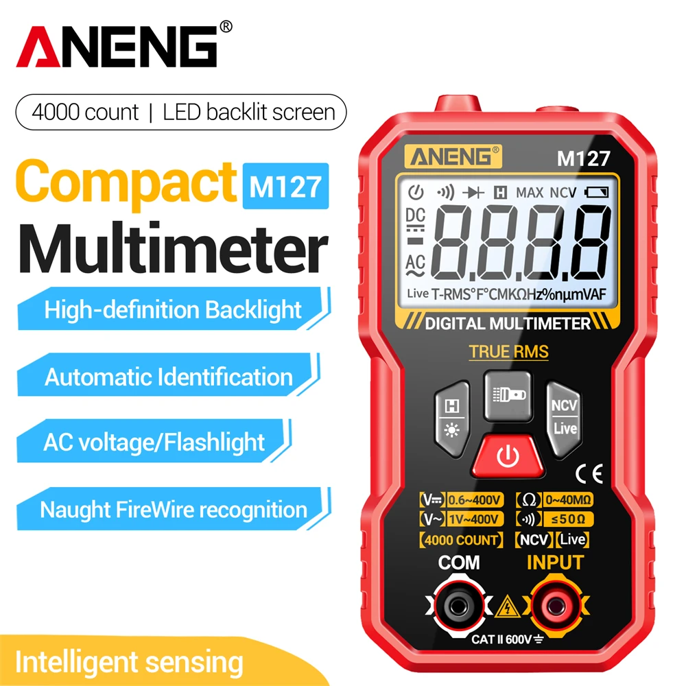 4000 times measurement neutral wire detection tool AC/DC voltage tester M127 digital multimeter non-contact induction mode