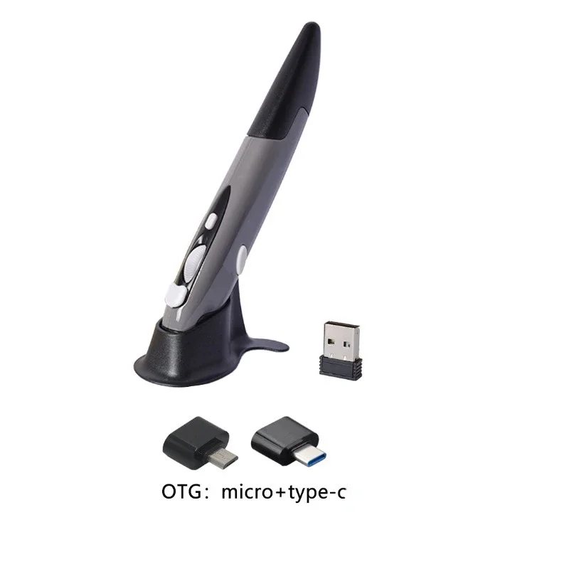 2.4G قلم ماوس لاسلكي إبداعي محمول باليد مستشعر بصري يعمل باللمس الذكي يمكن استخدامها لاجتماع كمبيوتر محمول PPT مع محول #2