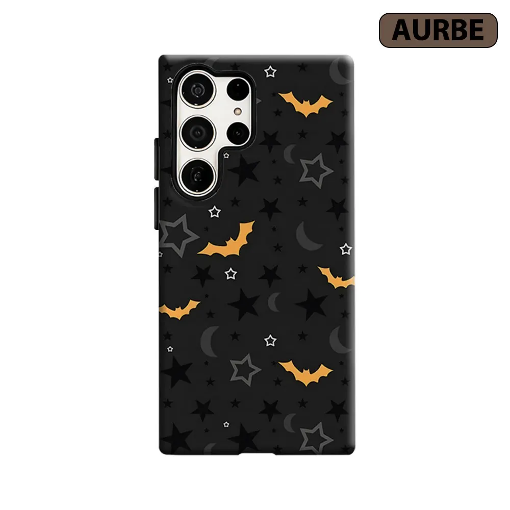 Halloween Bat Star Moon Phone Case For Samsung Galaxy S26 S25 S24 S23 Ultra Plus HD Hard Double Layer Film Cover
