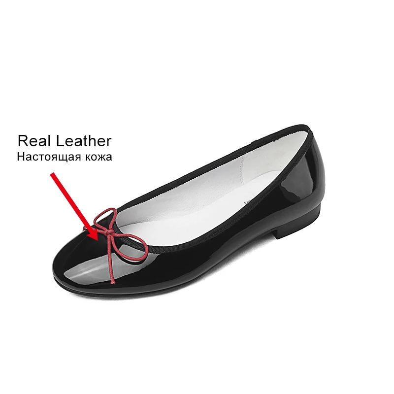 Women's Genuine Leather Round Toe Flats Shoes (US 5-9)