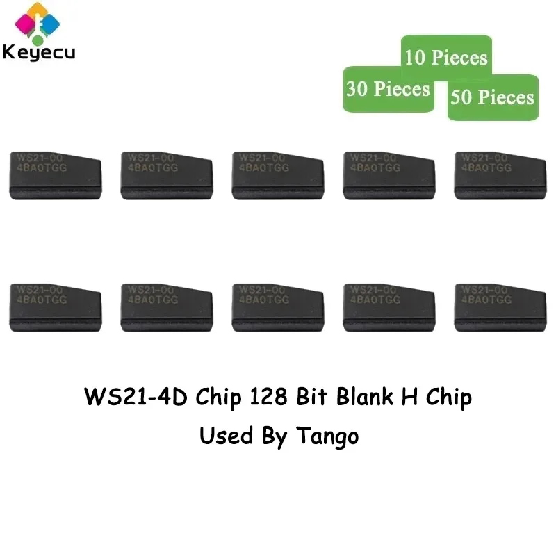 

KEYECU 10 30 50 Pieces Car Key Chips, WS21-4D Chip 128 Bit Blank H Transponder Chip Used for Tango