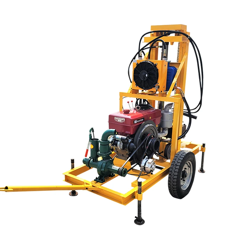 جهاز حفر آبار المياه بالديزل 22HP 25HP 35HP 180m قابل للتخصيص عالي الكفاءة مناسب للاستخدام المنزلي والمزرعة