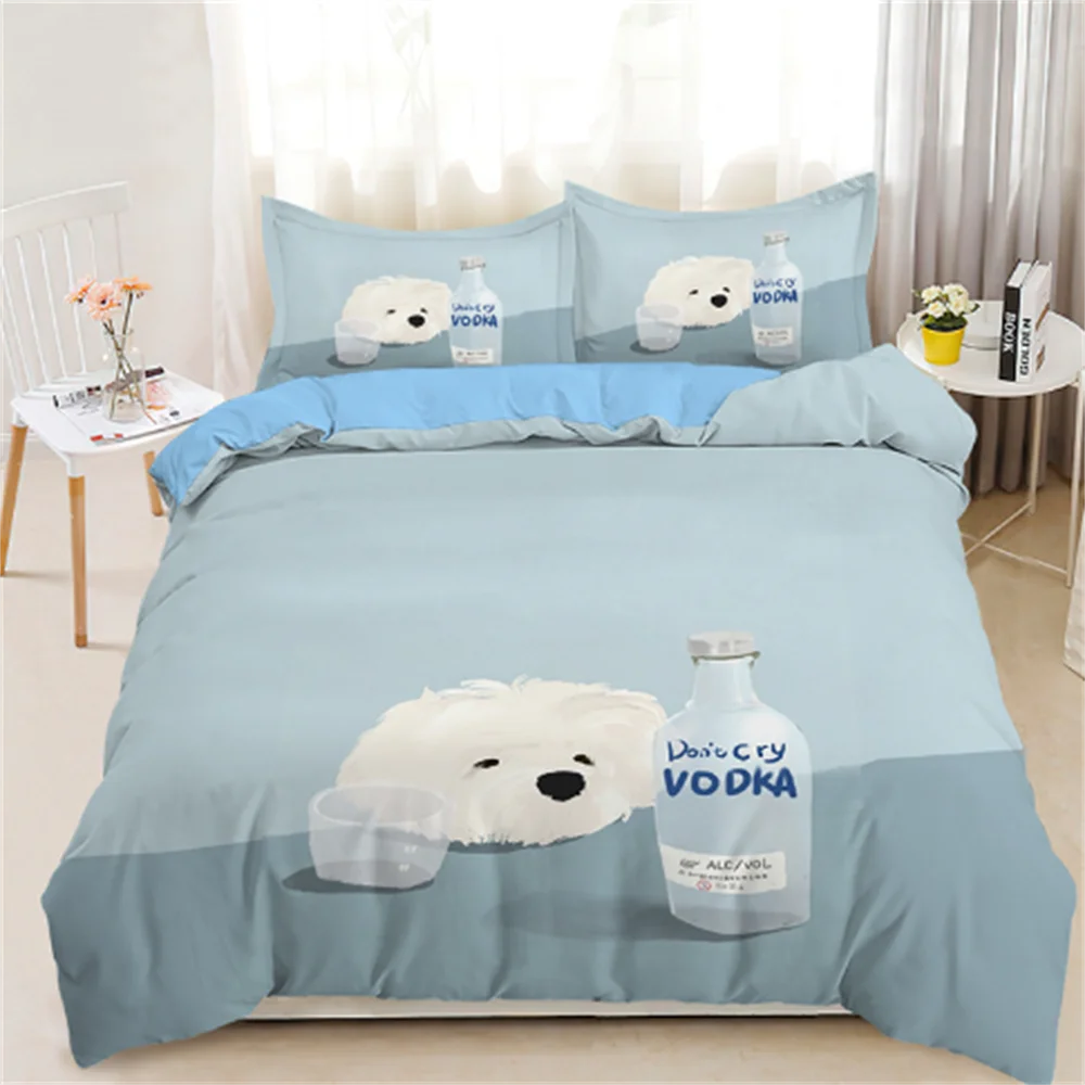 Han And Silly Dog All Cotton Four Piece Set Ins Style Children's Bed Four Piece Set Cream Style Four Piece Set Spring And Autumn
