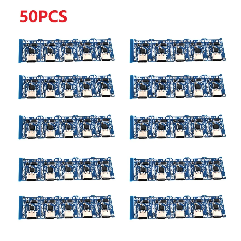 50pcs Type-C= To 5V 1A Charging Board For 3.7V Lithium Battery Protection Module Dual Input Power Supply For Electronics
