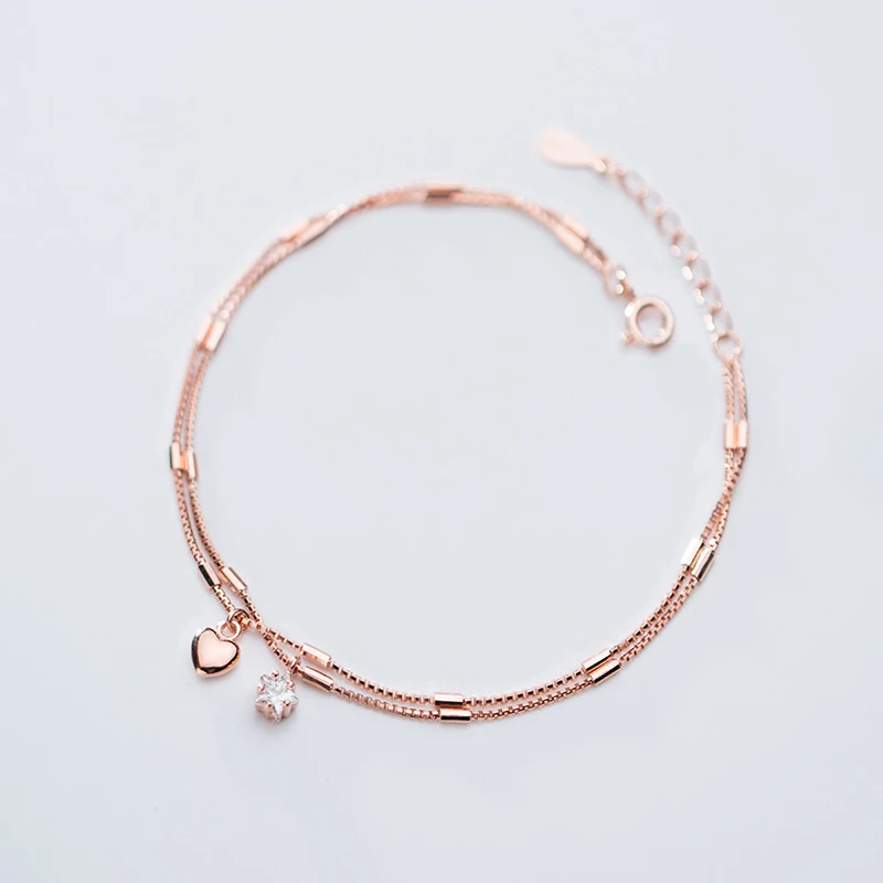 Modian Fashion Shiny CZ Stars Love Hearts Sterling Silver 925 Bracelet for Women Luxury Wedding Engagement Fine Jewelry Gift
