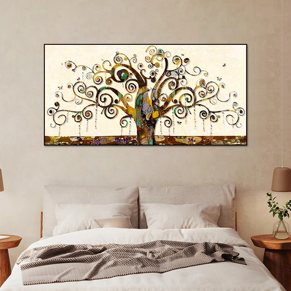 Modern Tree of Life Gustav Klimt Landscape Wall Art Poster Prints Canvas Scandinavian Painting Picture For Living Decor