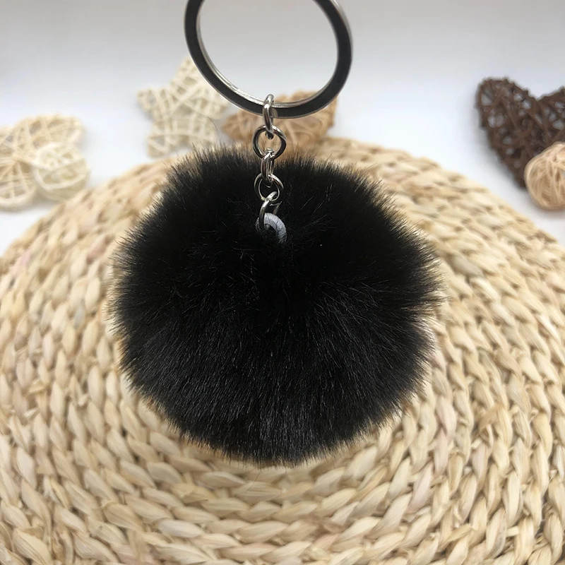 Wholesale Multicolor Furry Pom Pom Keychain, Fun Gift