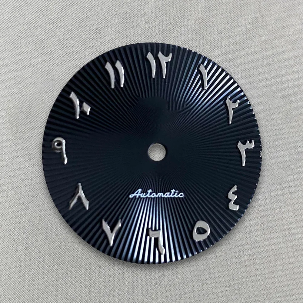 28.5mm S dial silver nail Arabic alphabet Dial Suitable For just NH35/NH36 Automatic Movement Watch Accessories