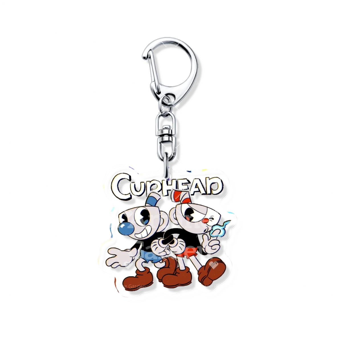 Picture 7: Cuphead Mugman Acrylic Keychain Cute Game Related Products Funny Gift Bag Charms Pendant Key Chain Souvenir Creative Accessorie