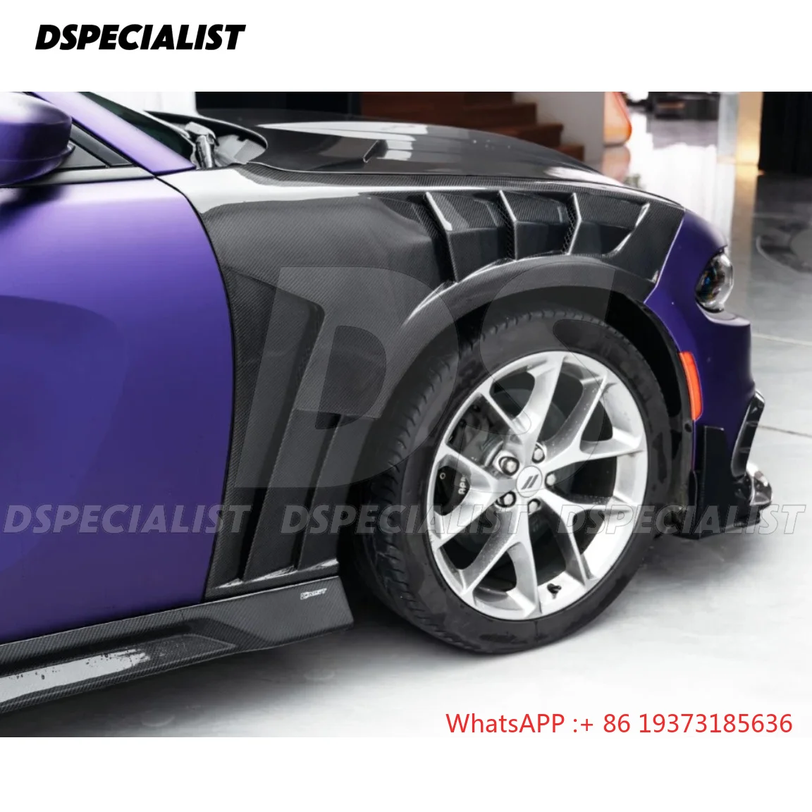 C Style Carbon Fiber Front Fender for Dodge Charger GT R/T Daytona Scat Pack Hellcat 2015-2023