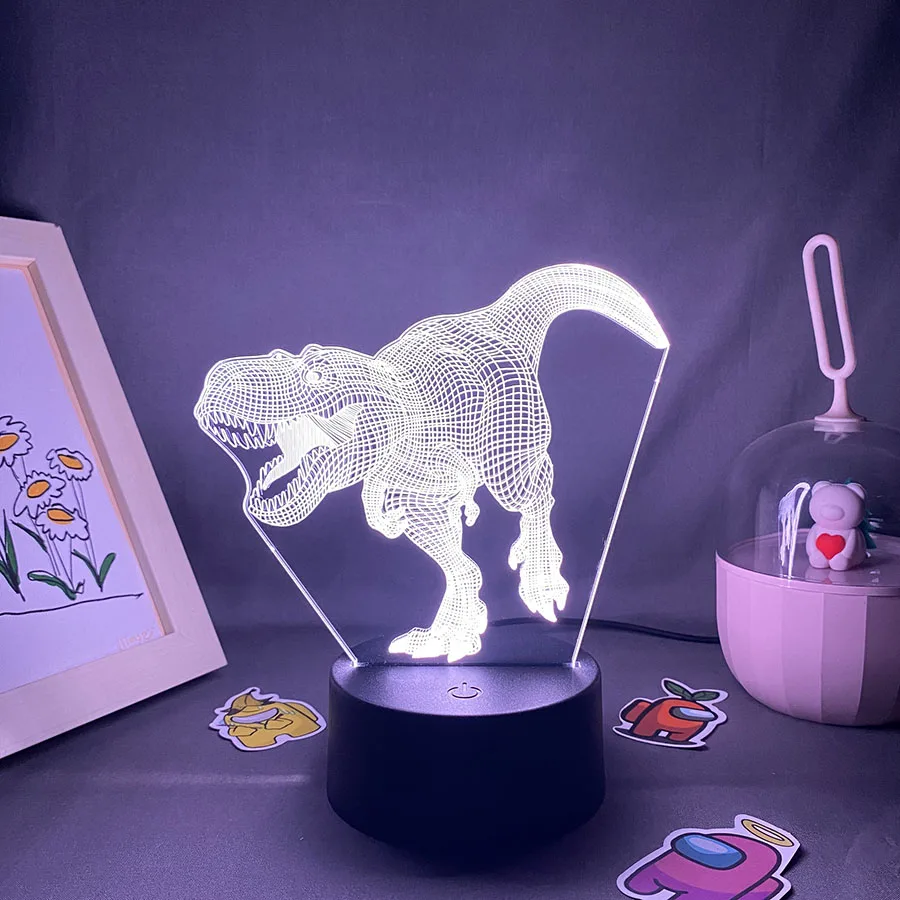 

Animal Dinosaur Velociraptor Raptor 3D LED Neon Night Lights Birthday Gifts For Kids Child Bedroom Bedside Table Decor Lava Lamp