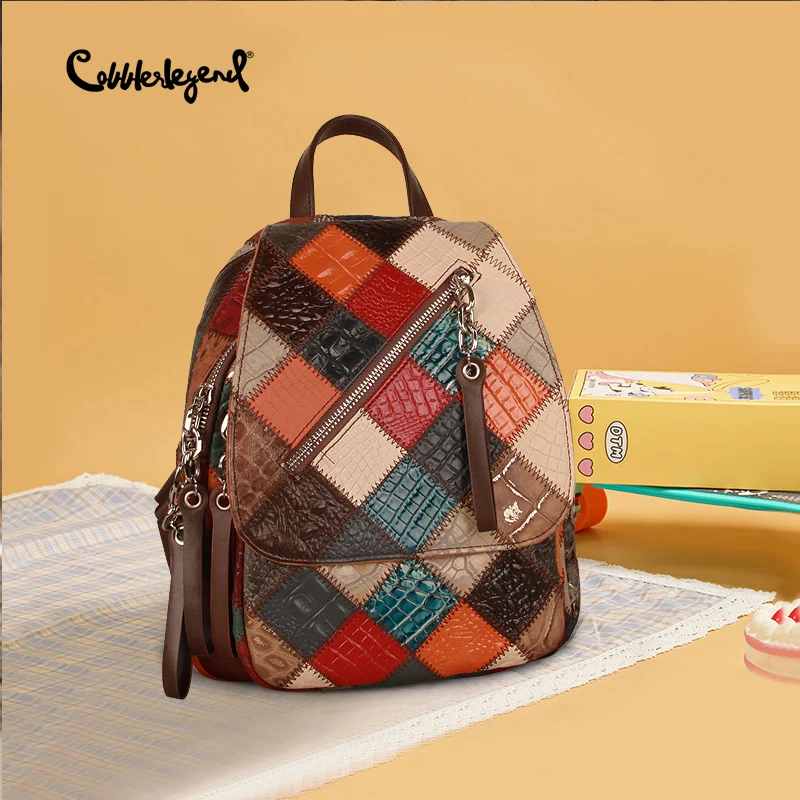 Cobbler Legend New Fashion Retro Ladies Backpack Leather Shoulder Bag Women School Bag Girl Casual Hand Backpack Bag