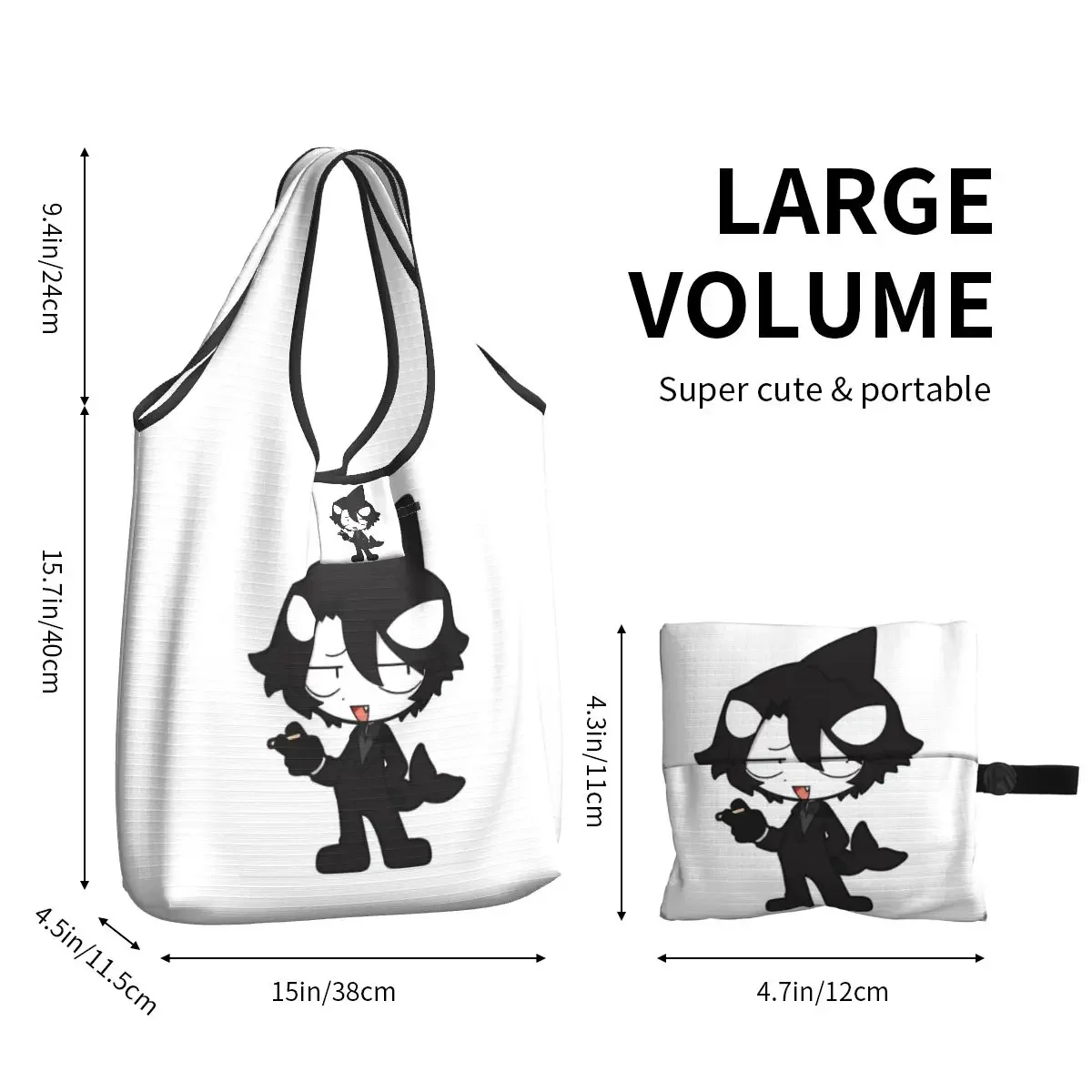 Idate Portable Tote Shopping Bags Reusable Shopper Bag Grocery Handbag Shoulder Bag