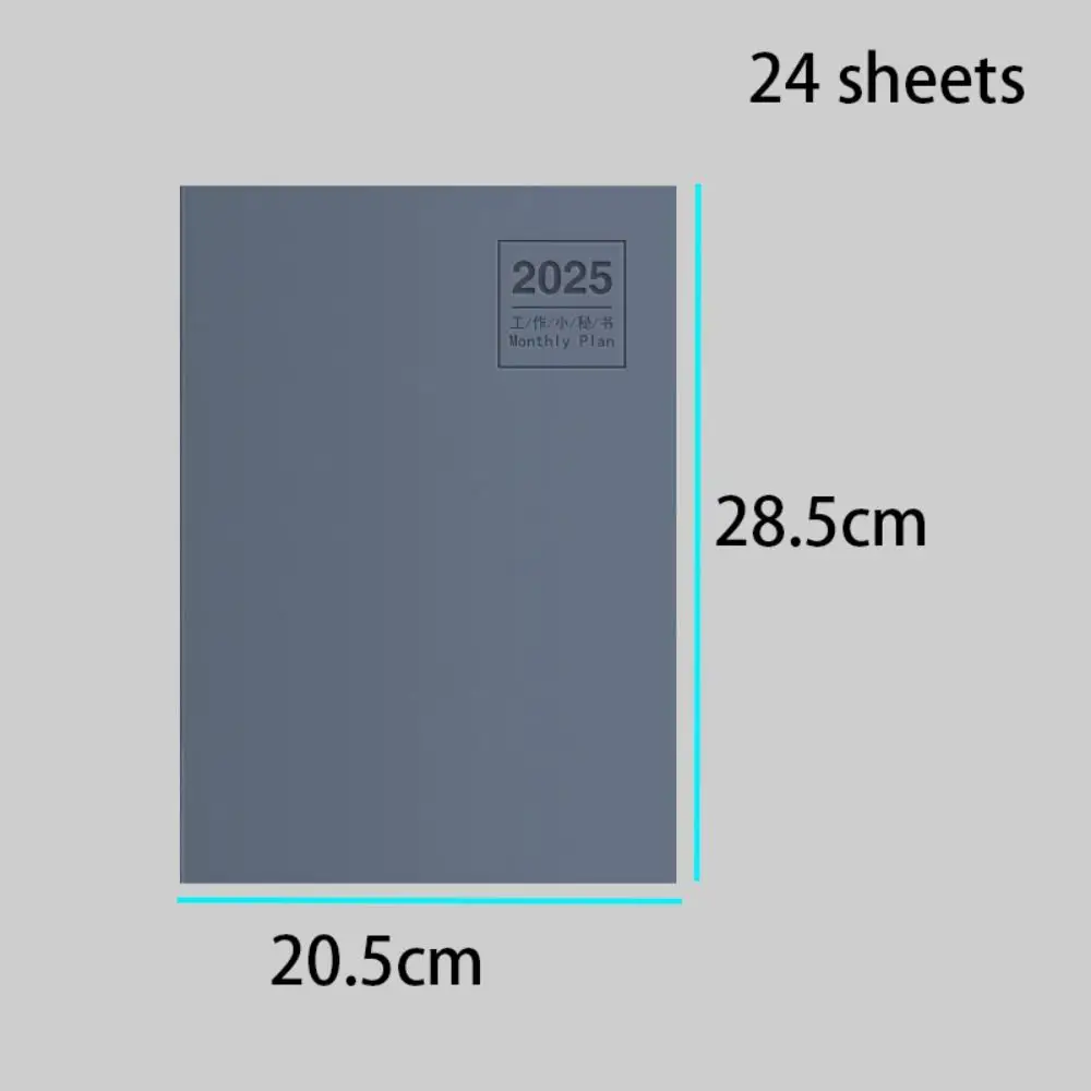 A4 2025 Agenda Planner Notebook Paper PU Leather 365 Days Notepad Multifunction Simple 12 Months Planner Notebook