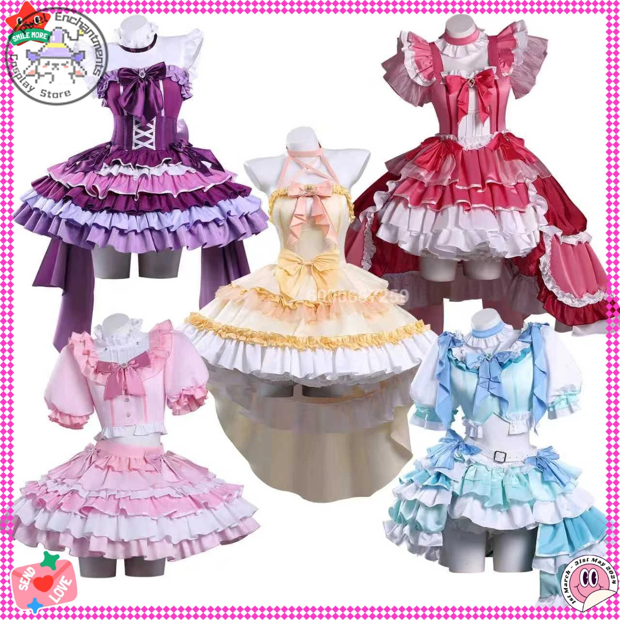 

Top Puella Magi Madoka Magica Character Cosplay Costume Anime Madoka/Mami/Homura/Kyoko/Sayaka Lolita Cute Dress Women Comic Con