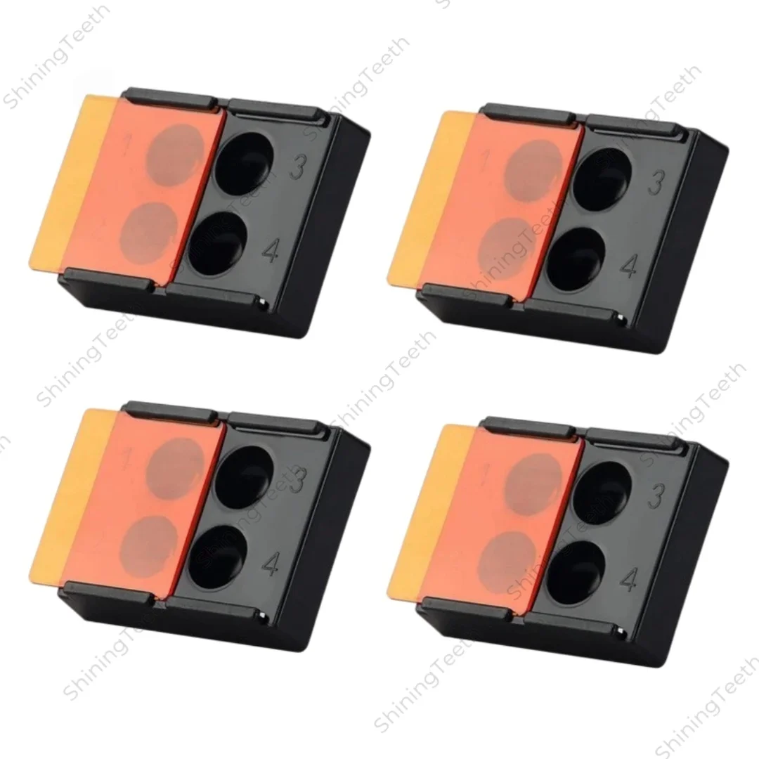 Picture 6: 3Pcs Dental Resin Shade Light Box Composite Resin Mixing Well Light-Proof Storage Case 4 Holes Dentist Tool