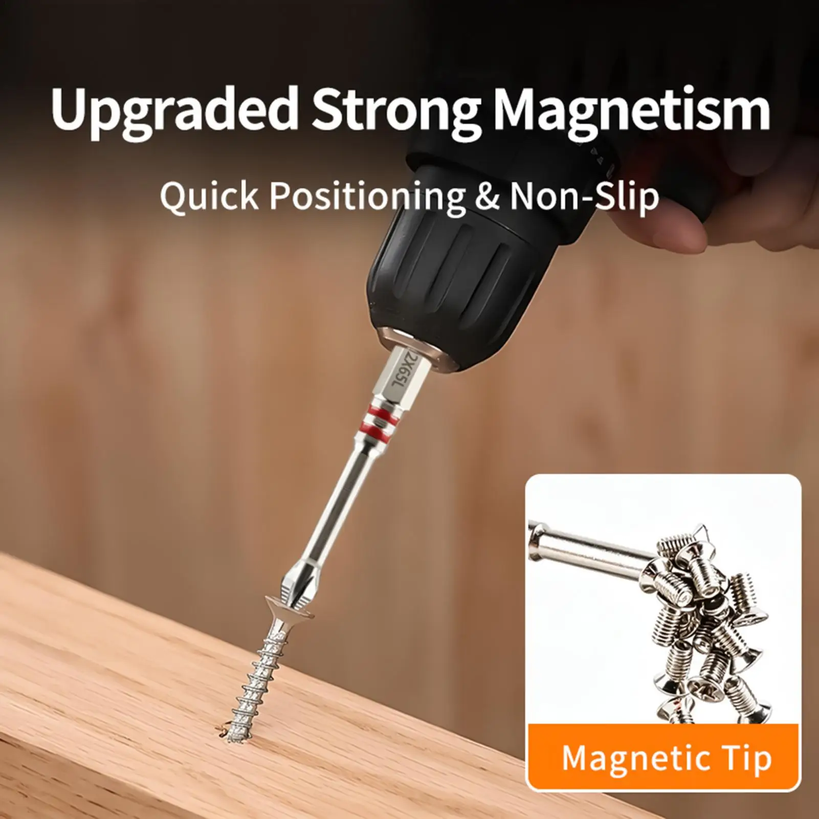 Metal Drill Bits 10 Pieces Magnetic Tough Professional Anti-Slip Tool Kit Magnetic Bit Set For Construction Carpentry DIY