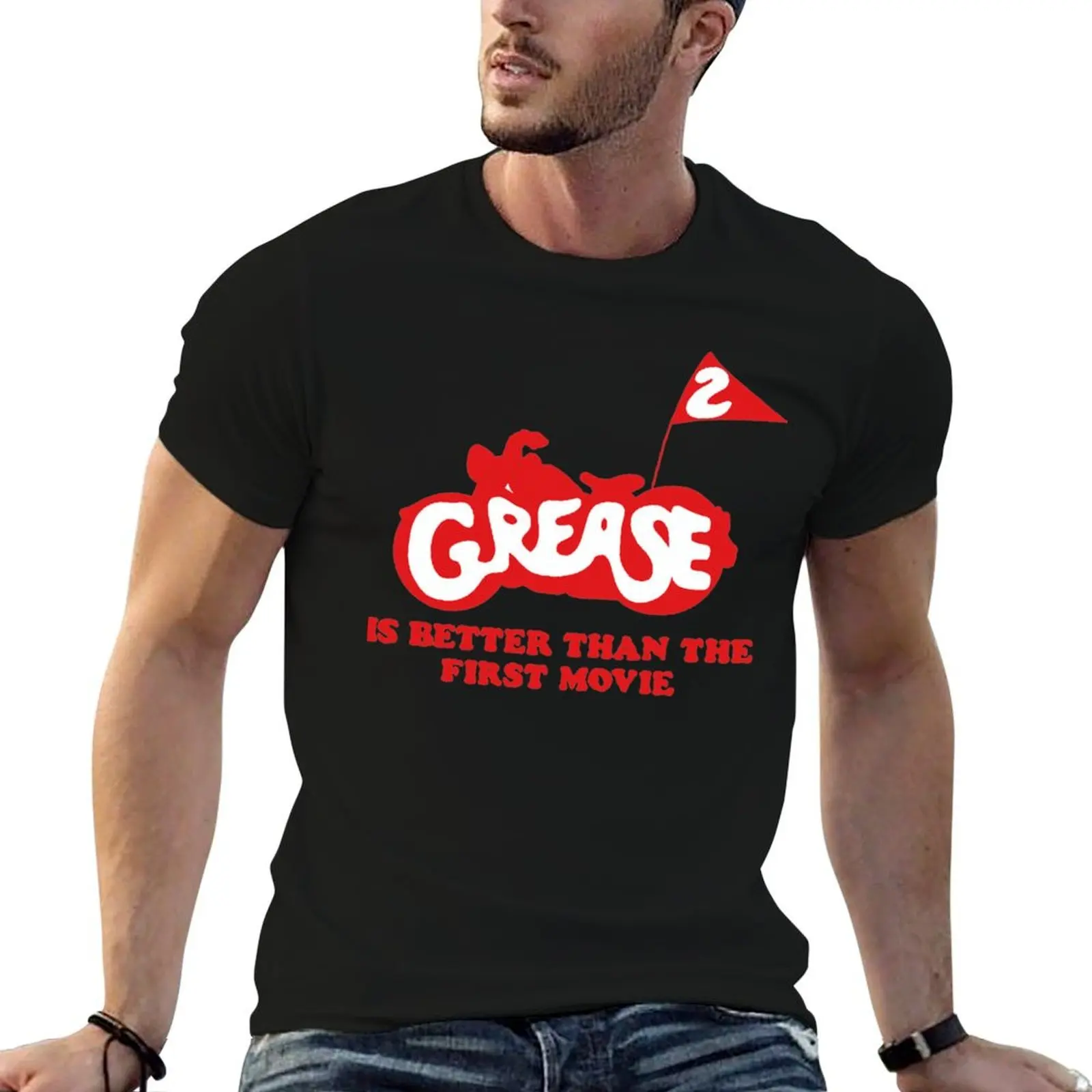 Grease T-Shirt Basic Daily Outfit Short Sleeve Tee