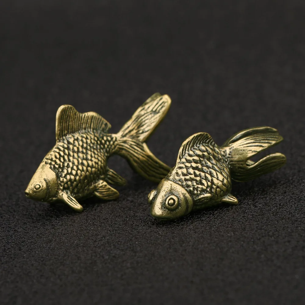 National Tide Antique Do Old Brass Ornaments Wealth and Prosperity Like Fish Every Year Bronze Goldfish Tea Pet Decoration