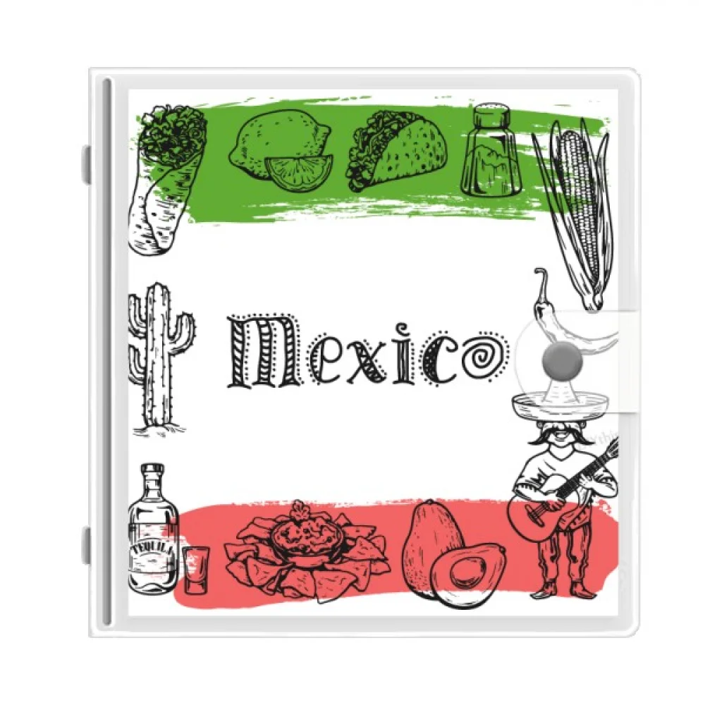 

Mexico Cuisine Cactus Sketch Photo Album Wallet Wedding Family 4x6