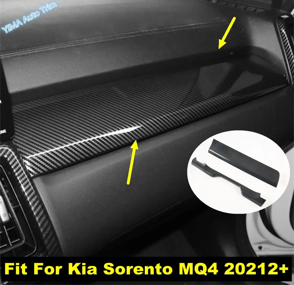 

Carbon Fiber Car Dashboard Instrument Central Control Panel Stripes Cover Trim Accessories For Kia Sorento MQ4 2021 2022 2023