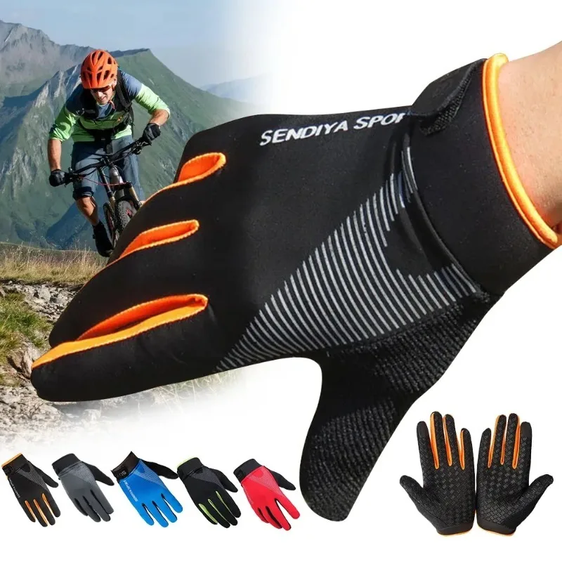 Guanti da ciclismo antiscivolo guanti da bici TouchScreen guanti sportivi antiurto Mountain Road guanto traspirante con dita intere per uomo donna