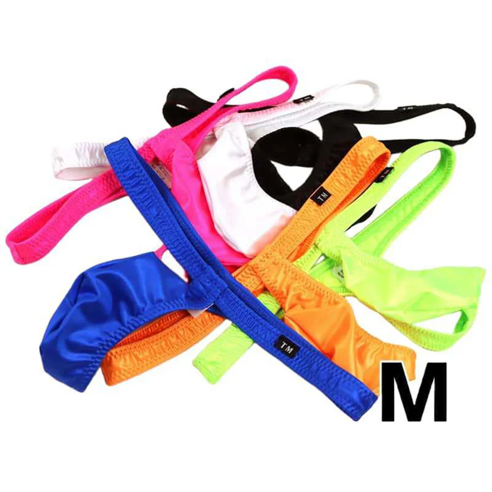 Men Sexy Low Rise Gay G-strings T-Back Pouch High Elastic Mini Briefs Gay Thongs Underwear Sexy Accessories For Men Underpants