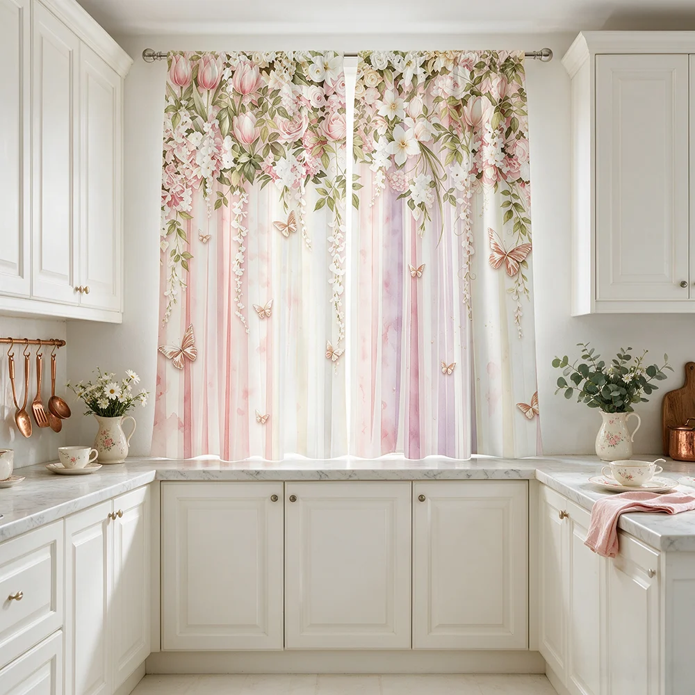 2PCS Patterned Print Curtains, Decorative Window Drapes, Modern Home Decor for Living Room Bedroom Kitchen Office