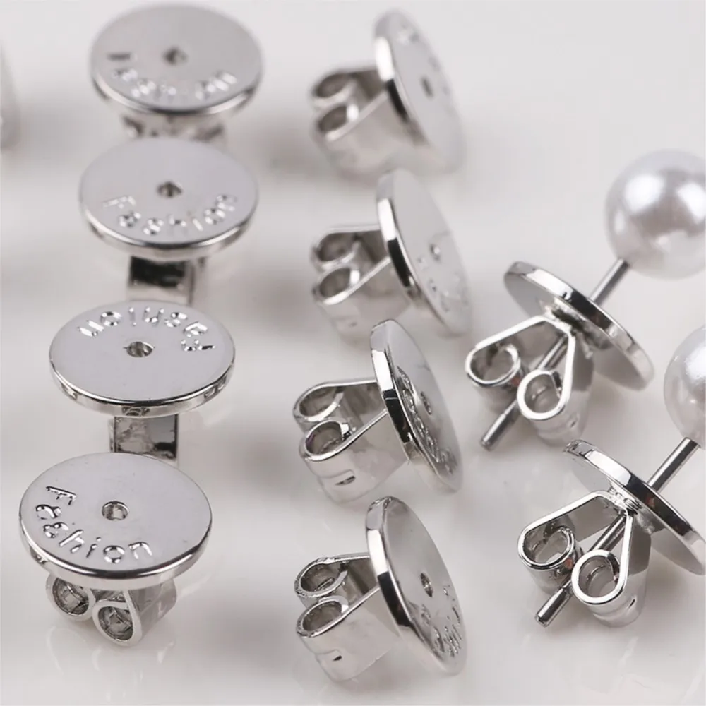 10 قطعة 6/8mm18K مطلية بالذهب القرط الخلفي الأذن التوصيل حظر قبعات عودة السدادات DIY بها بنفسك القرط استبدال صنع المجوهرات أجزاء #1