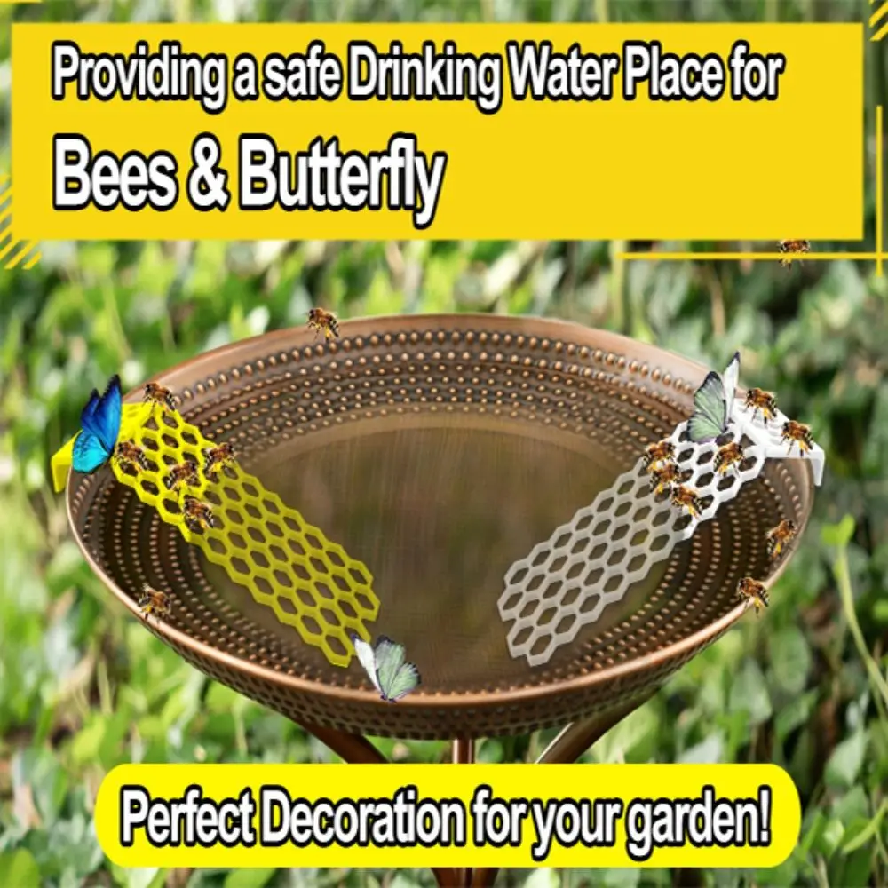 Plastic Floating Bee Ladder Beekeeper Gift White Yellow Floating Bee Island Thirsty Pollinators Bee Water Catcher for Outdoor