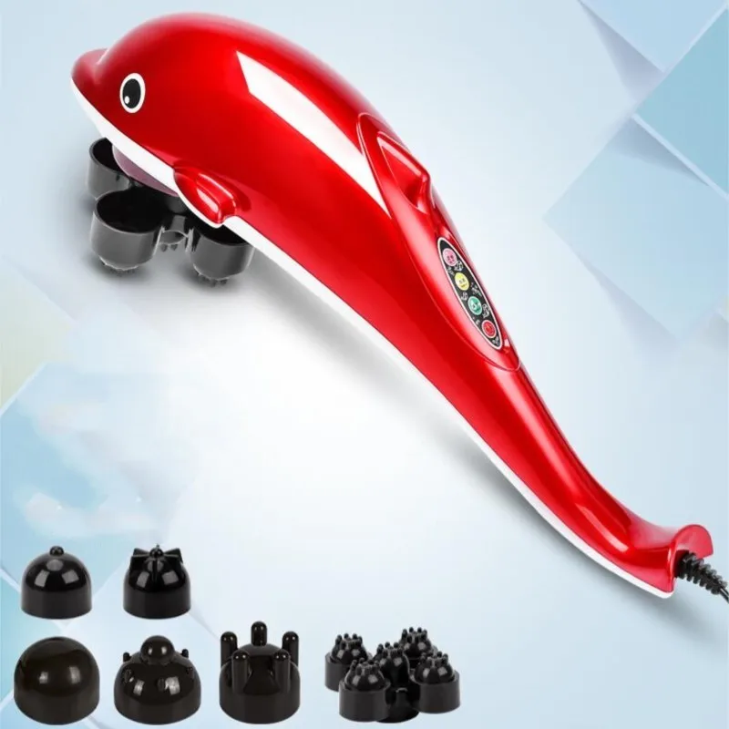 Electric Dolphin Massager Back Massage Hammer Vibration Infrared Stick Roller Cervical Body Massage