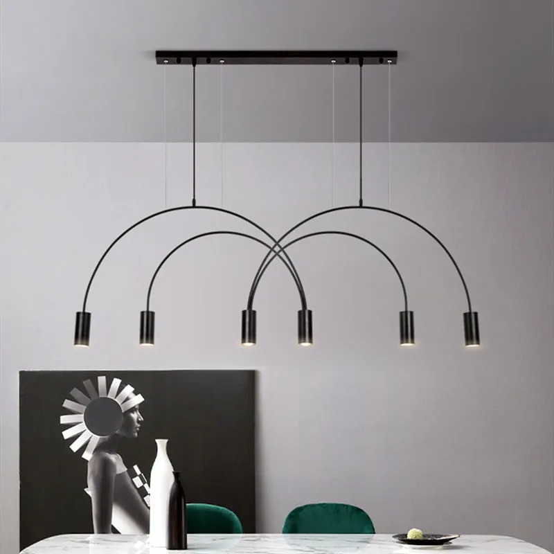 

Nordic Minimalist Dining Table Led Pendant Lamp Art Kitchen Resturant Bar Black/Gold Home Decor Hanging Light Fixtures