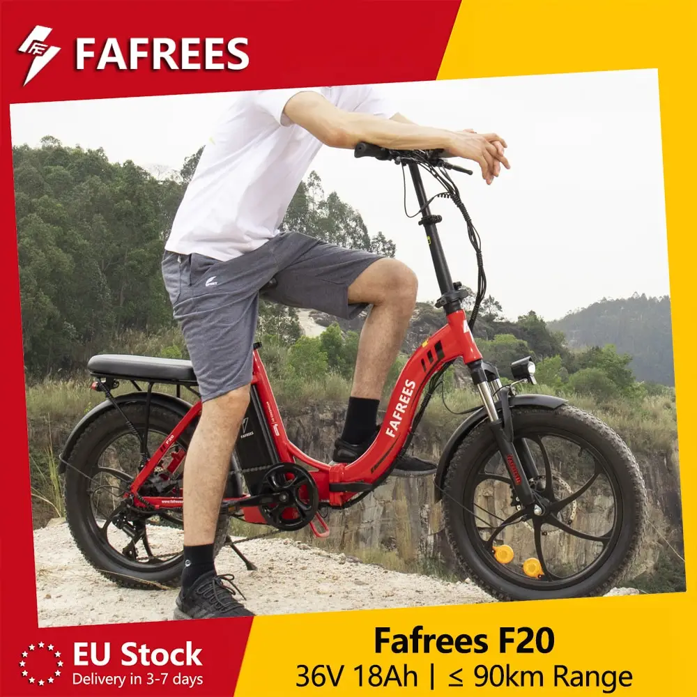 Fafrees F20 Klapprad Elektrofahrrad Mit 36V 18Ah Abnehmbarem Akku, 20 Zoll E-bike Mountainbike für Erwachsene, 7-Gang, 25 km/h und Reichweite bis 90km