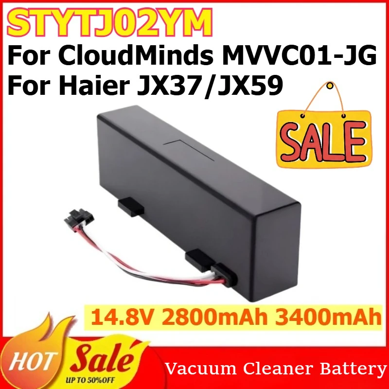 

STYTJ02YM 14.8V 2800mAh 3400mAh Vacuum Cleaner Battery for CloudMinds MVVC01-JG for Haier JX37/JX59 Rechargeable Battery