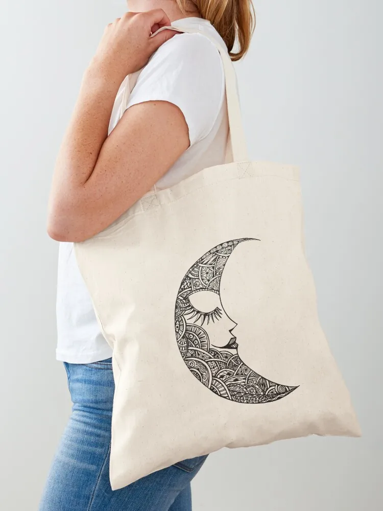 

Moon Zentangle Esviart Tote Bag reusable shopping bag Beach bag Women's personalized tote