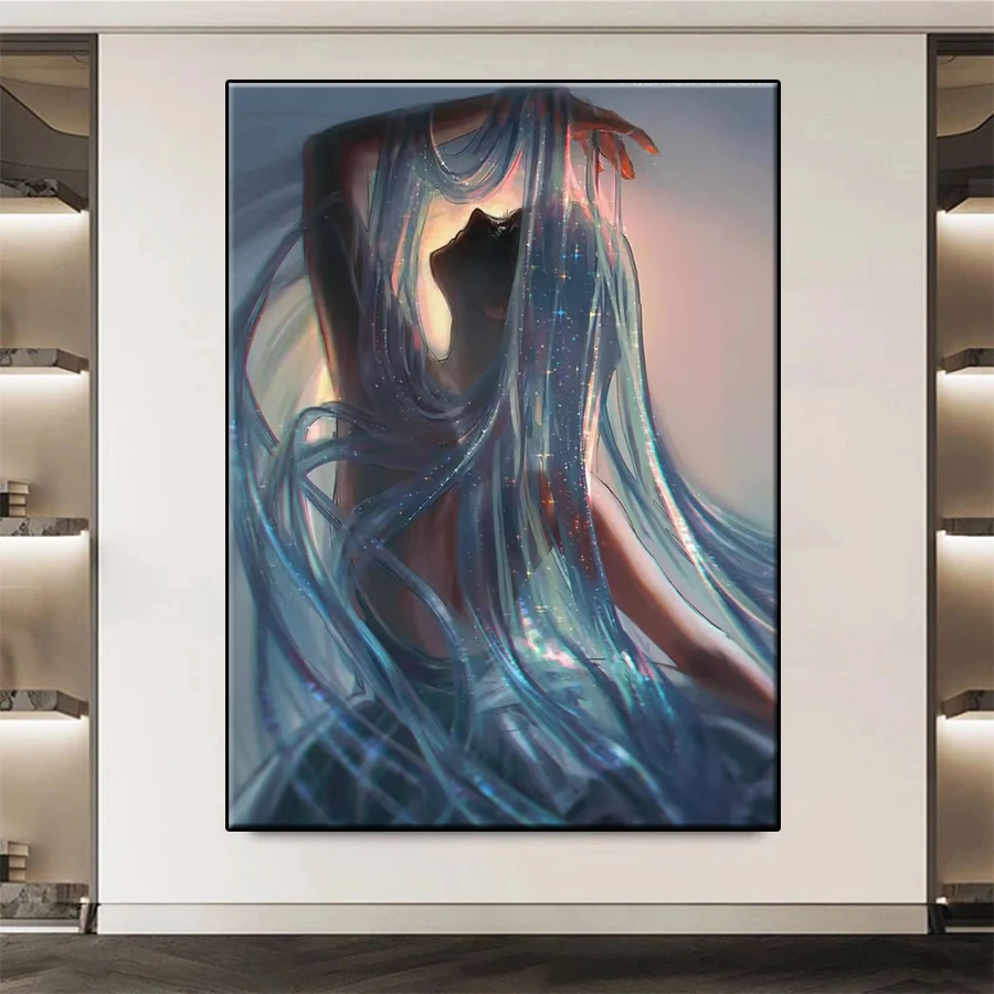 5D Diamond Embroidery Picture Kit New Modern Aesthetics Art Mysterious Veil Women Diamond Painting Mosaic Adult Decoration Gift