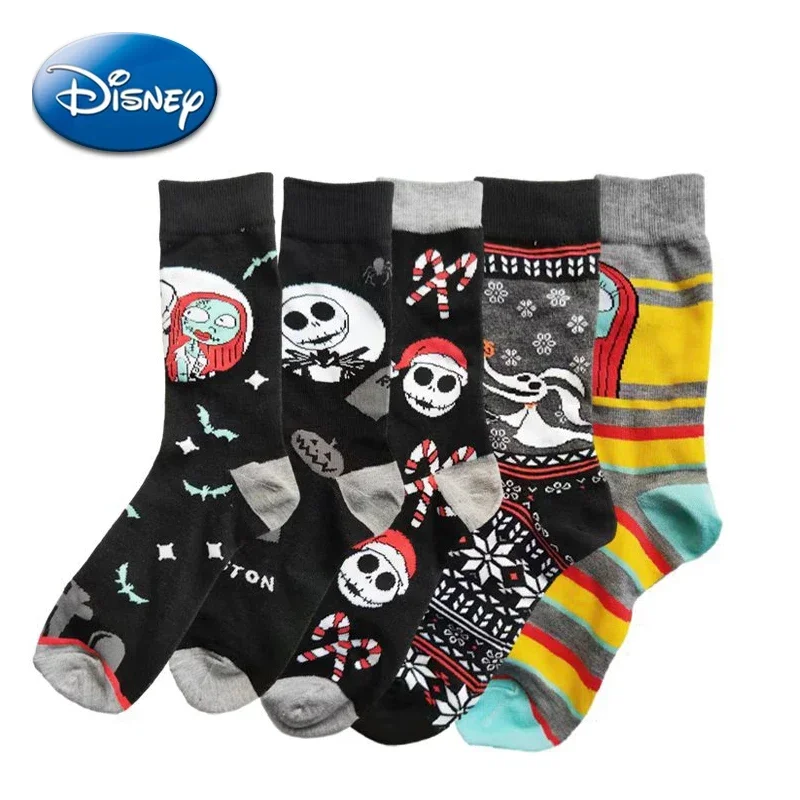 The Nightmare Before Christmas Cotton Socks Jack Sally Cartoon Anime Figure Stocking Men Women Adult Winter Warmth Neutral Ins