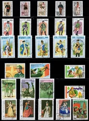 50Pcs/Lot National Costume Clothes Stamp All Different From Many Countries NO Repeat Postage Stamps with Post Mark Collecting