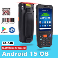 Android 15 2D Barcode Scanner MTK6769 5050mAh Battery Handheld Scanner 4GB+64GB Rugged PDA Handheld Computer 4G