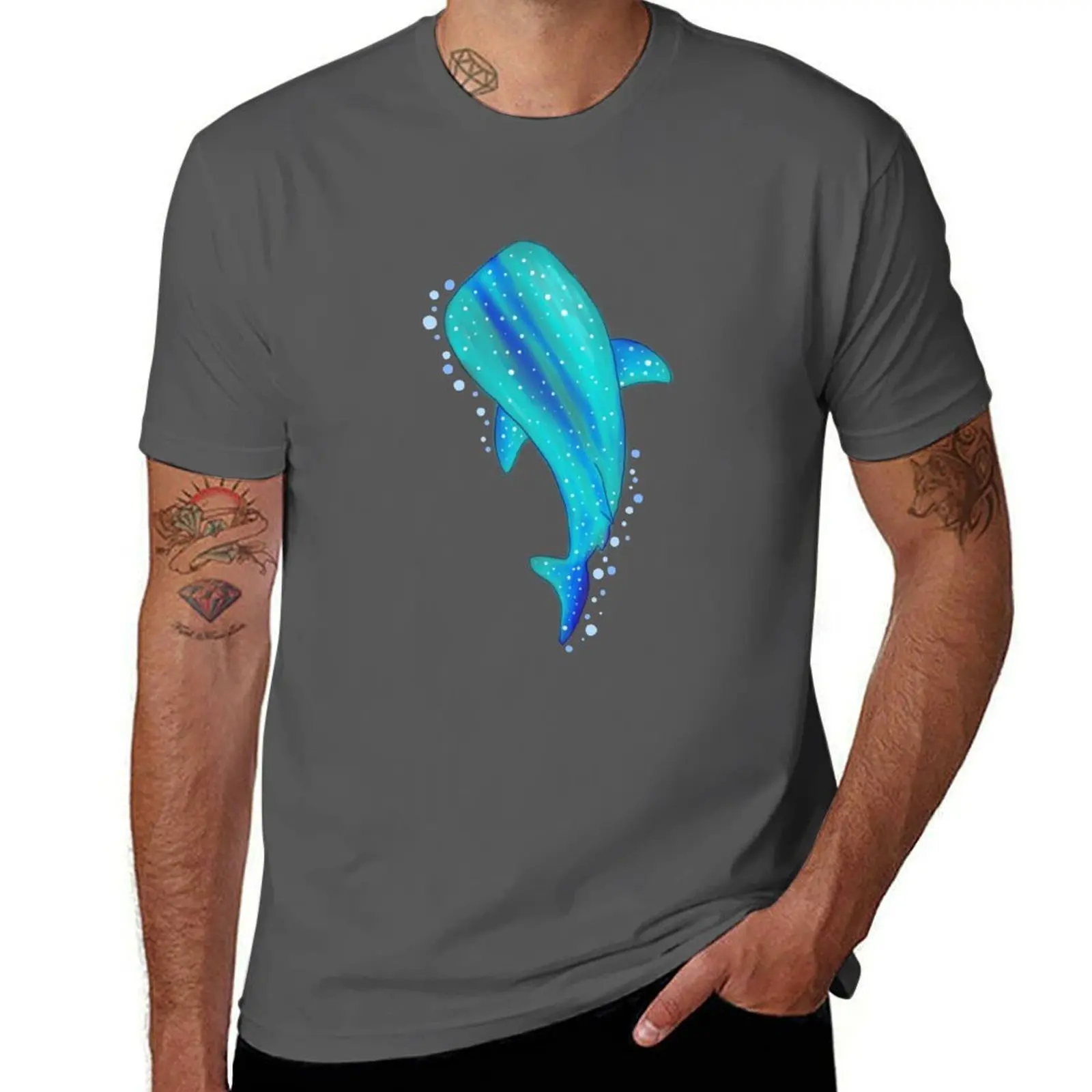 

whale shark blue T-Shirt t shirts with prints t shirt men 100% cotton luxury brand anime t shirts for man T-Shirt