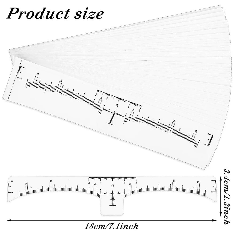 Règle autocollante pour microblading de tatouage, outils de mesure pour un maquillage en continu, 20/50/100 pièces