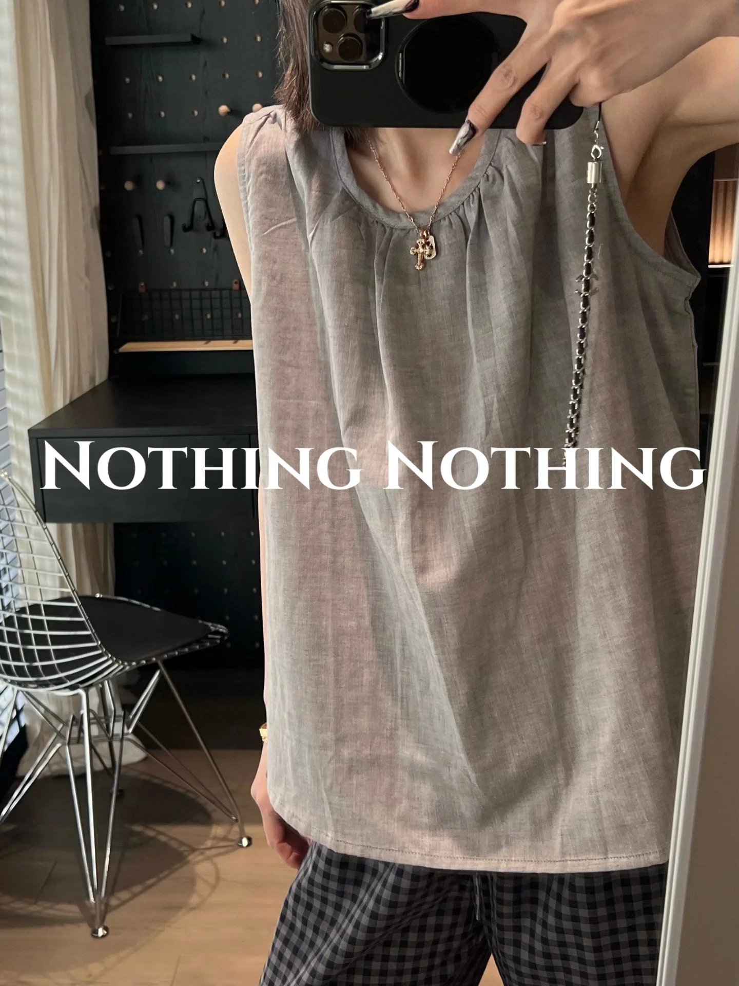 nothing-summer-women's-pure-cotton-sleeveless-sleepwear-set-nine-piece-pants-full-cotton-home-clothes-can-be-worn-outside