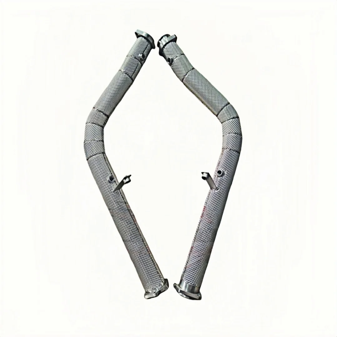 High Flow Exhaust Downpipe With Heat Shiled  for 2014-2018 Mercedes Benz G63 AMG W463  5.5L V8 M157 Engine Models