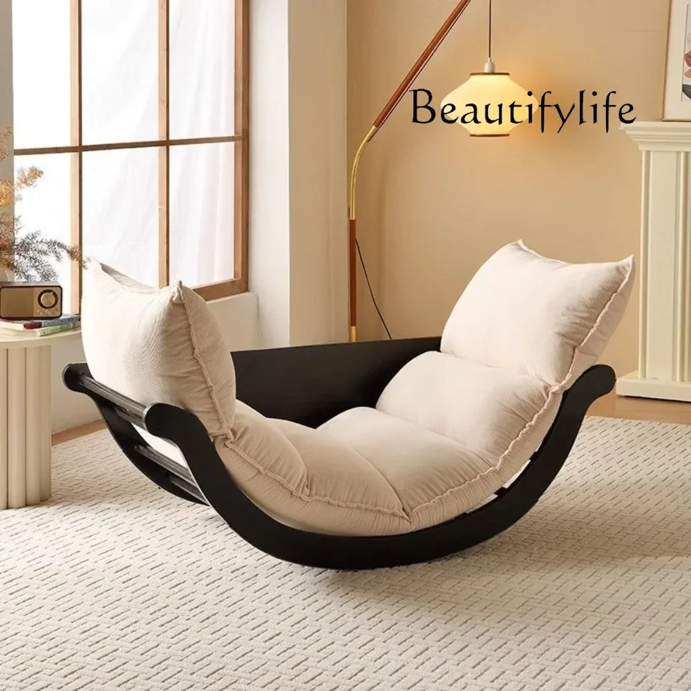 

Tu Solid Wood Chaise Lounges Breathable and Comfortable Rocking Chair Living Room Multifunctional Lazy Sofa Home Furniture