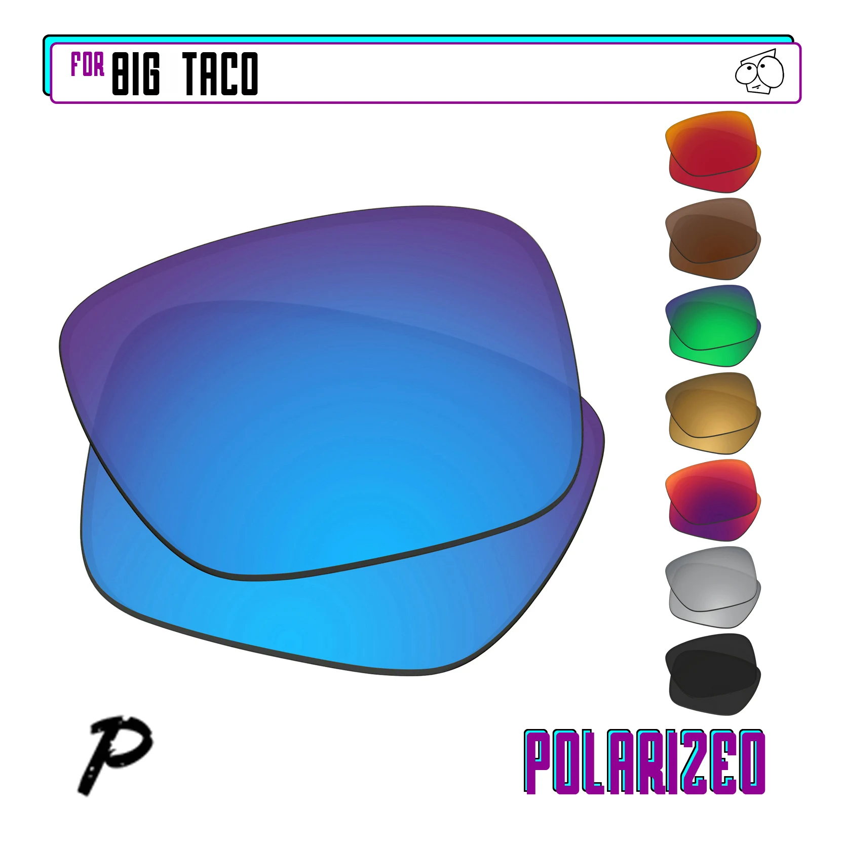 SunglassDoctor Polarized Replacement Lenses for Oakley Big Taco OO9173 62mm Sunglasses - Multiple Options